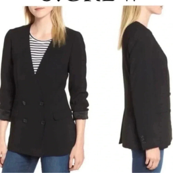 J.Crew Womens French Girl Black Blazer Jacket Size 0